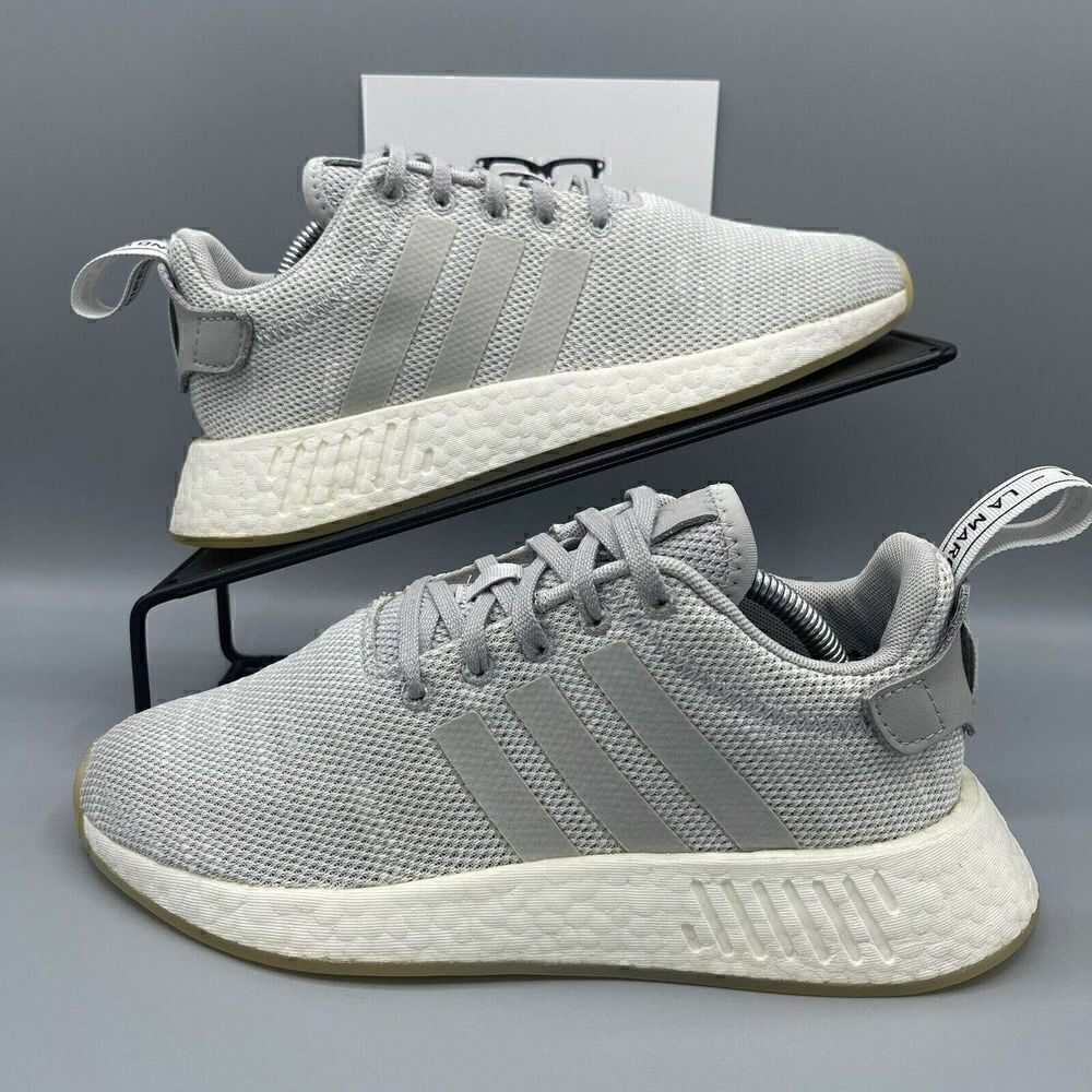 Adidas NMD R2 Gray/Crystal White Womens Size 6.5 Sneakers Casual Shoes AQ0196